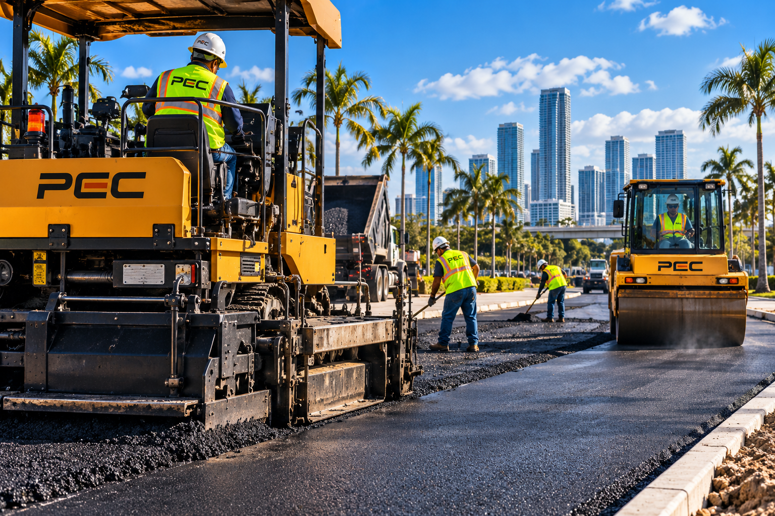 PEC company-owned equipment fleet on site